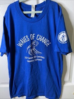 Royalapparel Blue 'Waves of Change' Graphic Short-Sleeve Tee